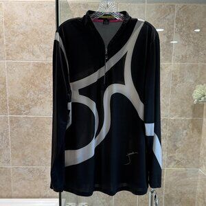 Jamie Sadok Size XXL Sunsense Shirt Black and White